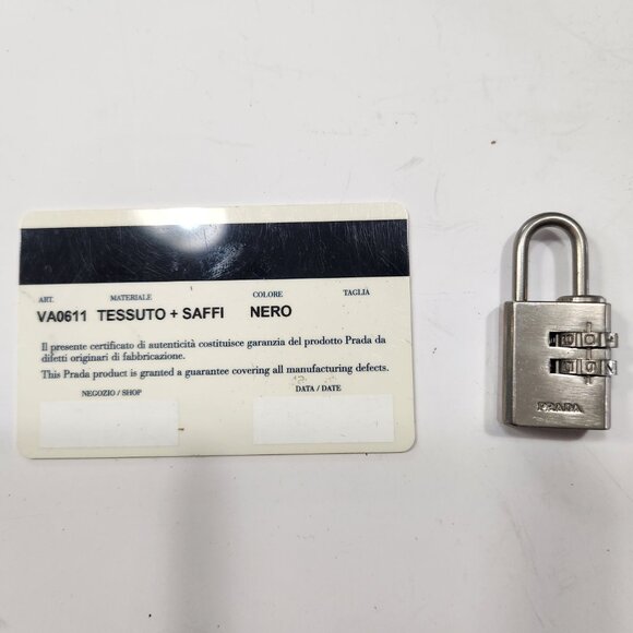 Prada Tessuto Convertible Business Bag VA0611 Black Nylon/Saffiano Leather Trim - Picture 9 of 16